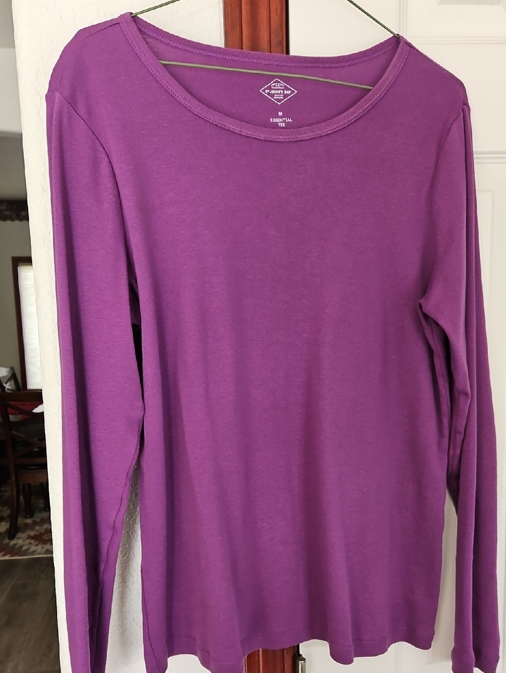 St. John's Bay Purple Long Sleeve Women's Tee